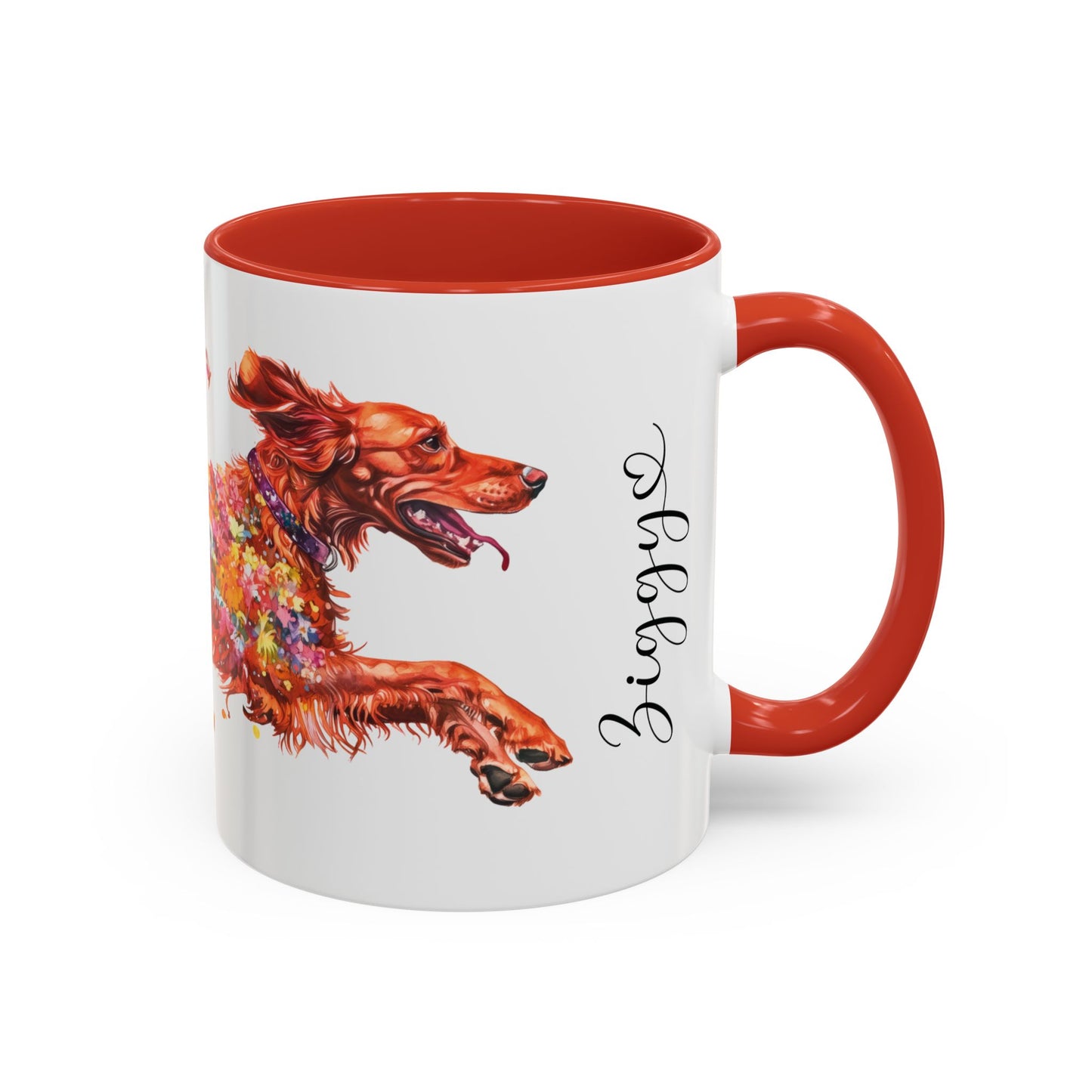 Irish Setter Personalized Accent Mugs, 11oz