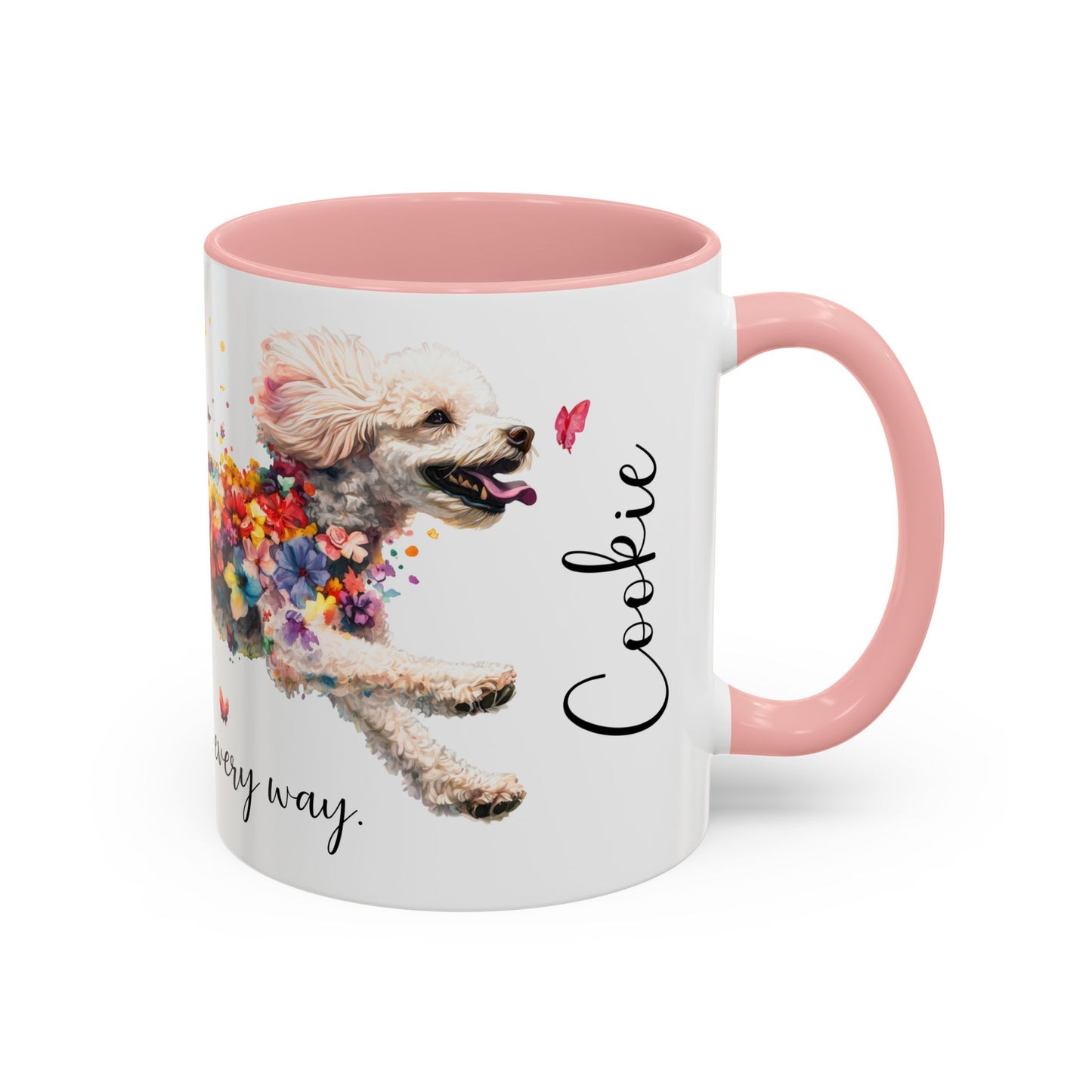 Poodle #1 - Practically Pawfect in every way. Personalised Colorful Accent Mugs, 11oz
