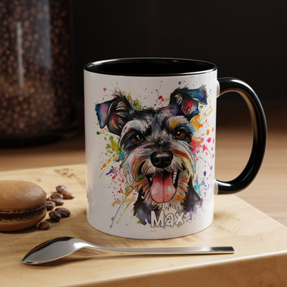 Schnauzer Colourful Personalized Accent Mugs, 11oz