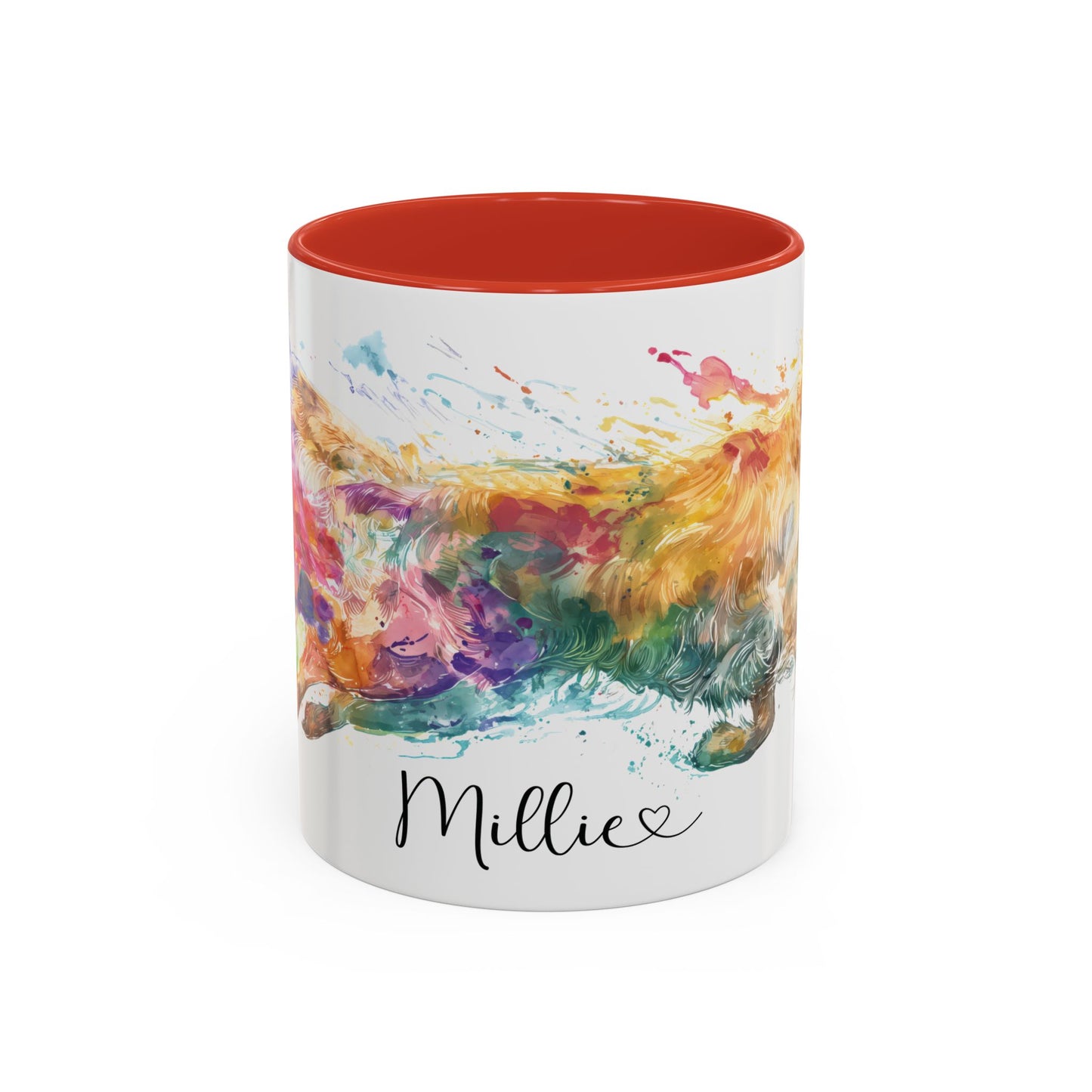 Golden Retriever Paint Colourful Personalised Accent Mugs, 11oz