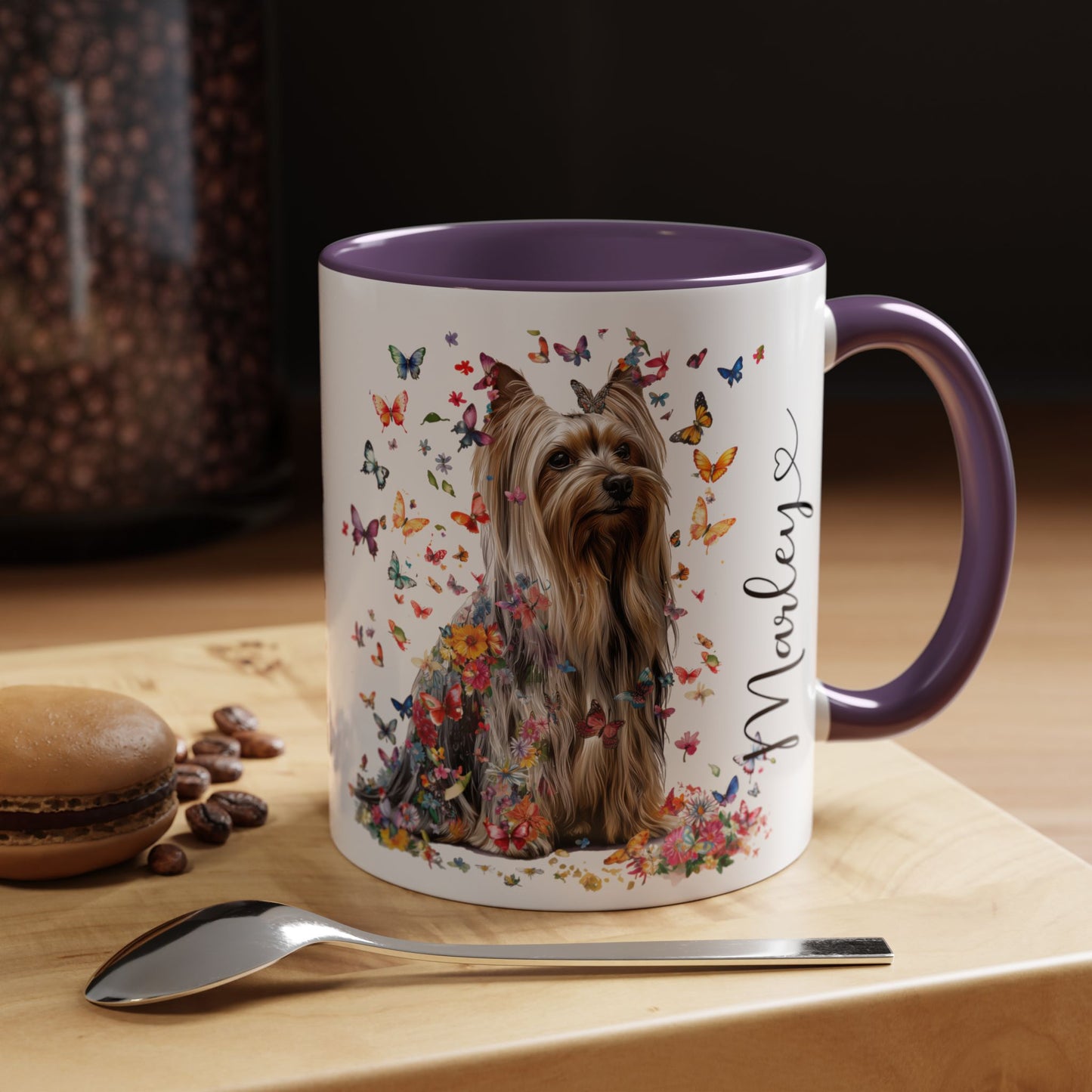 Silky Terrier #2 Personalized Accent Mugs, 11oz