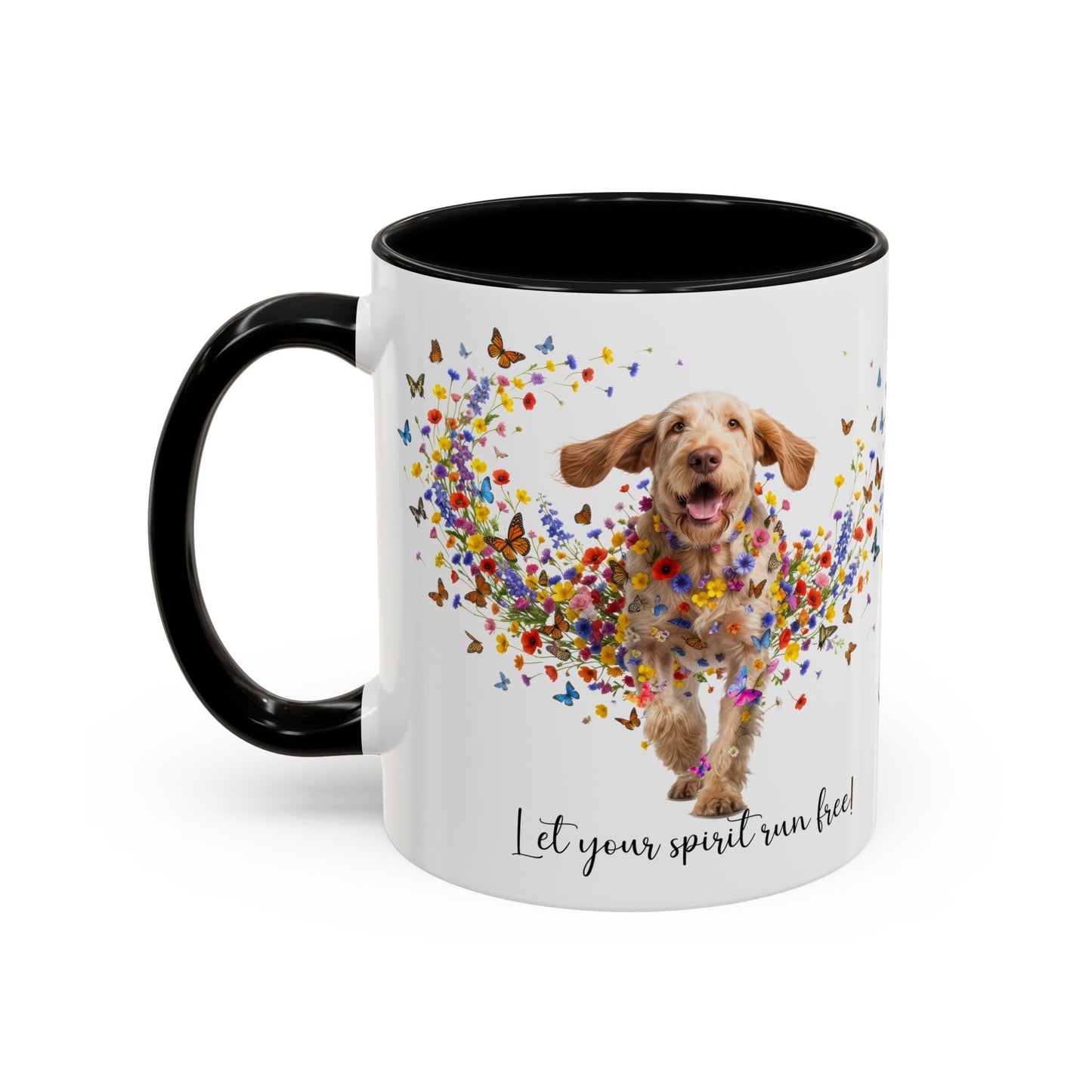 Spinone Italiano #1, Let your spirit run free, personalized colourful Mugs, 11oz