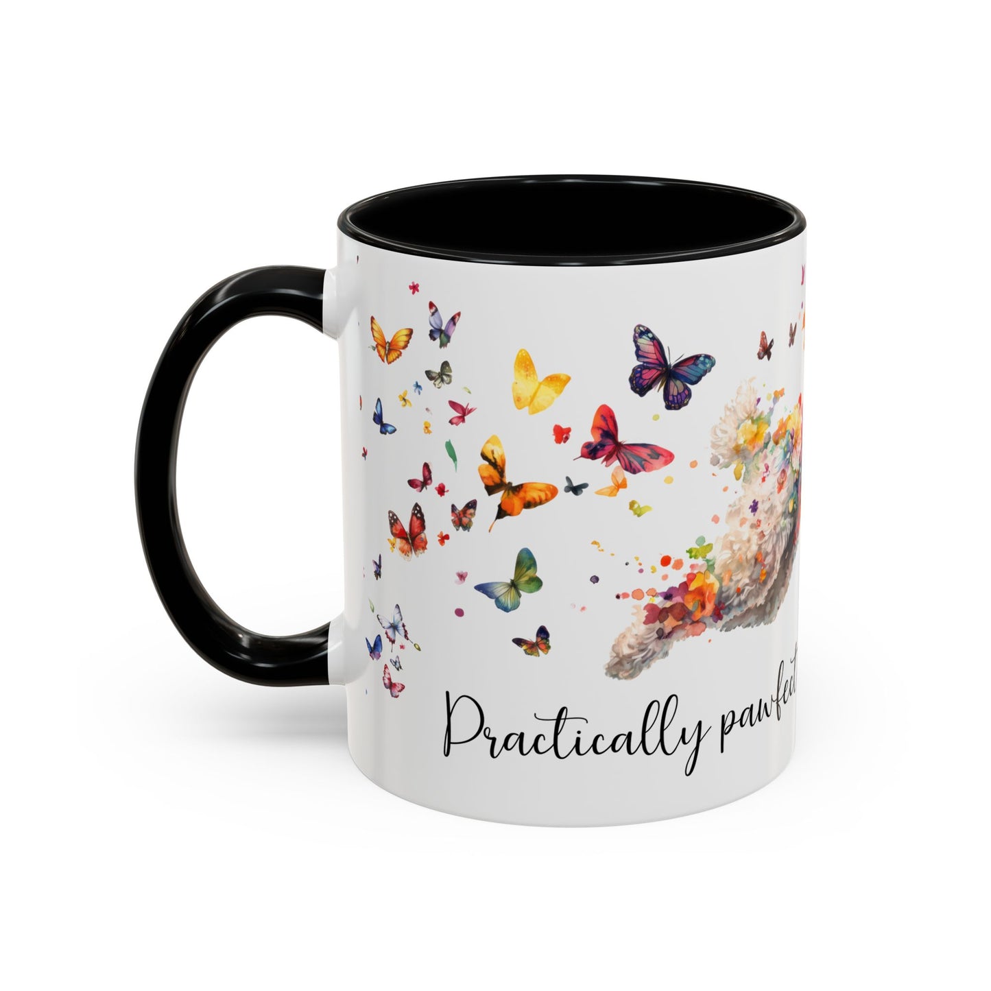 Poodle #1 - Practically Pawfect in every way. Personalised Colorful Accent Mugs, 11oz