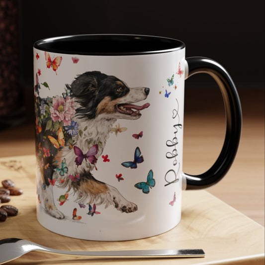 Australian Shepherd NBT #4 Personalized Accent Mugs, 11oz
