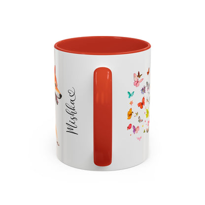 Shiba Inu Personalized Colorful Accent Mugs, 11oz