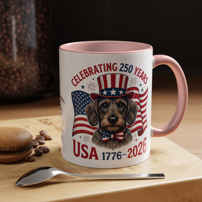 Dachshund #2 - 250th Celebration Personalised  Accent Mugs, 11oz & 15oz