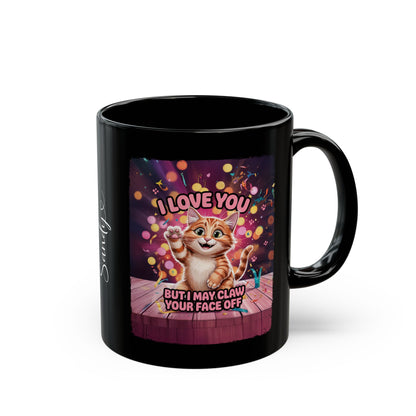 I love you cat #2 Personalised Black Mug (11oz, 15oz)