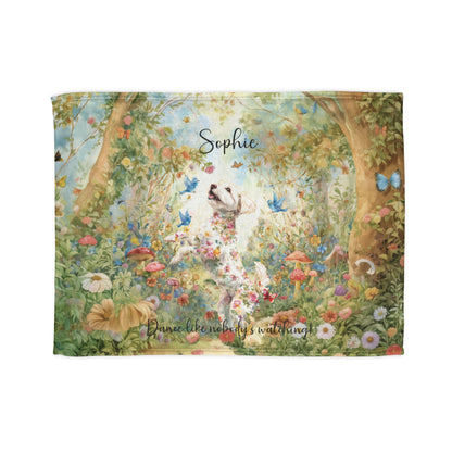 Maltipoo Dancing  Personalised Mystical Forest Blanket