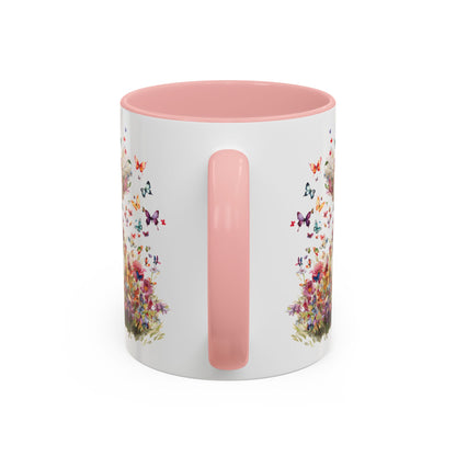 Poodle Butterfly Personalized Accent Mugs, 11oz
