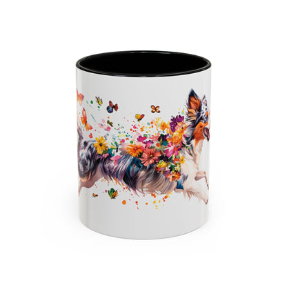 Border Collie (Australian Collie) Blue Merle, Personalized Accent Mugs, 11oz