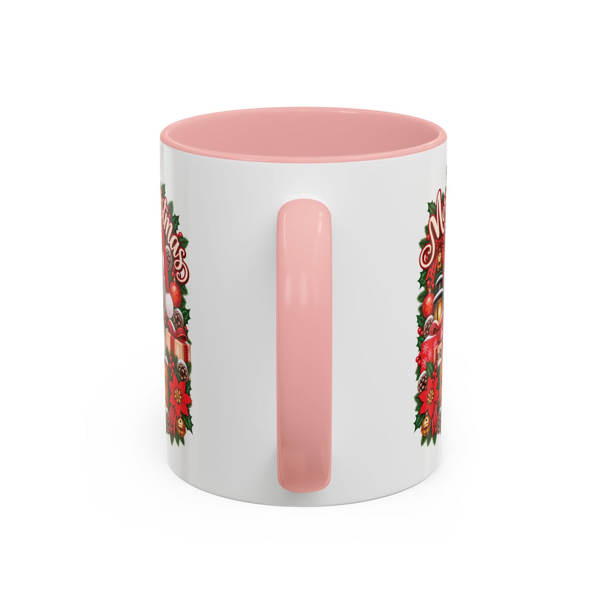 Poodle #4 Merry Christmas, personalised accent colour 11oz mug