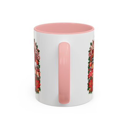 Poodle #4 Merry Christmas, personalised accent colour 11oz mug