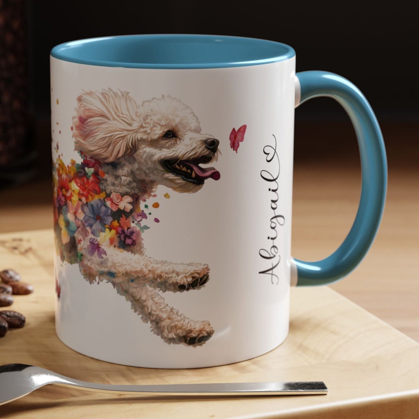 Poodle Personalized Accent Mugs, 11oz