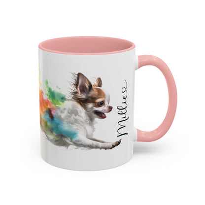 Chihuahua #3 Paint Colourful Personalised Accent Mugs, 11oz