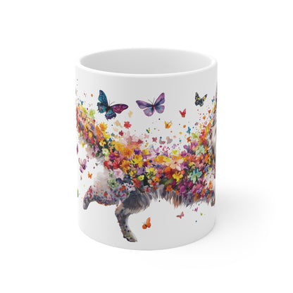 Samoyed Personalized Butterfly white Mug, 11oz