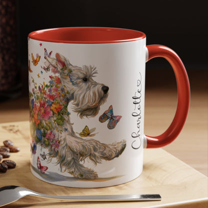 White Schnauzer Personalized Accent Mugs, 11oz