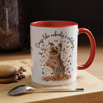 Silky Terrier "Dance like nobody's watching" personalized colourful Mugs, 11oz