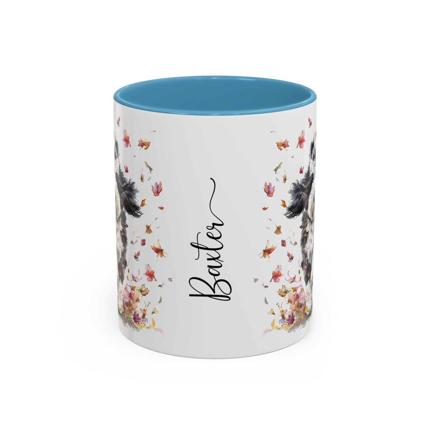 Bernedoodle #2 Autumn/Fall, Personalized Accent Mugs, 11oz