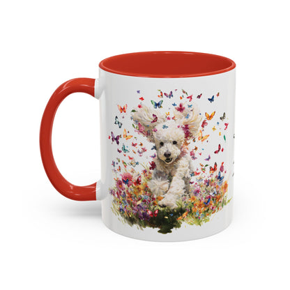 Poodle Butterfly Personalized Accent Mugs, 11oz