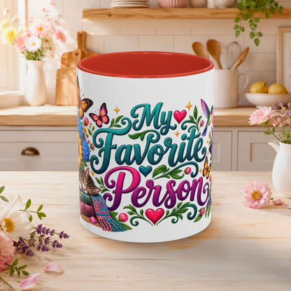 My Favorite Person, 11oz  accent mug (US spelling)