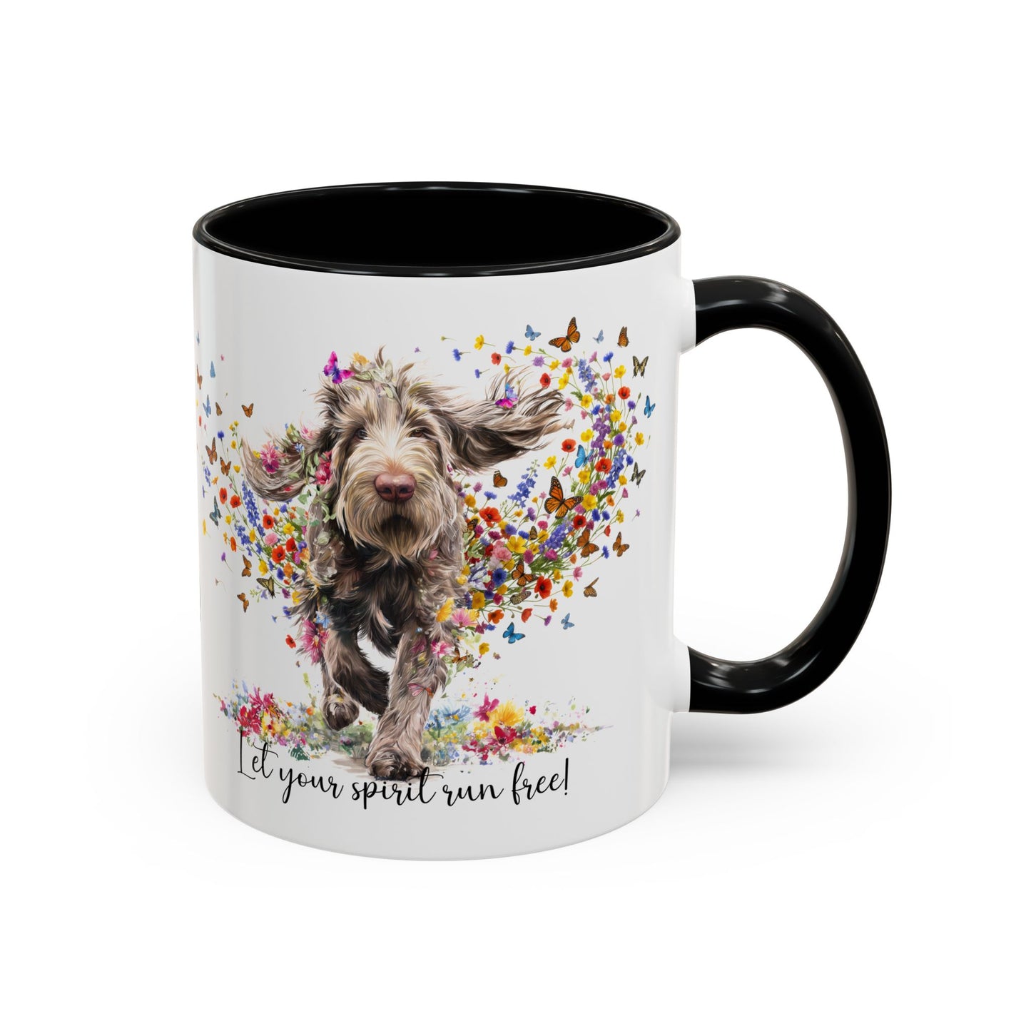 Spinone Italiano #2, Let your spirit run free, personalized colourful Mugs, 11oz