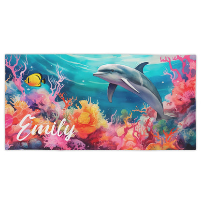 Dolphin #1 Personalised Beach Towels