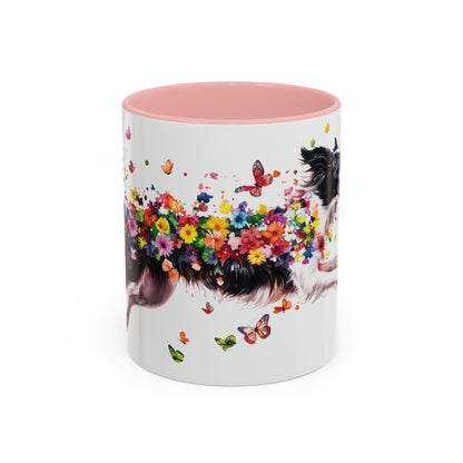 Border Collie Personalized Accent Mugs, 11oz