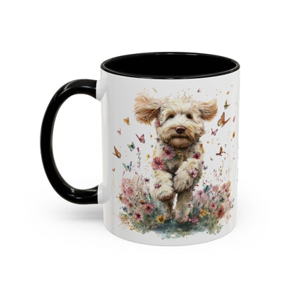 Labradoodle #6 Personalized Accent Mugs, 11oz