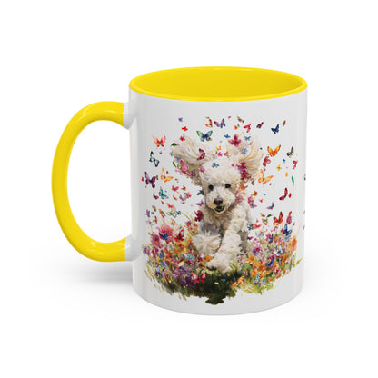 Poodle Butterfly Personalized Accent Mugs, 11oz