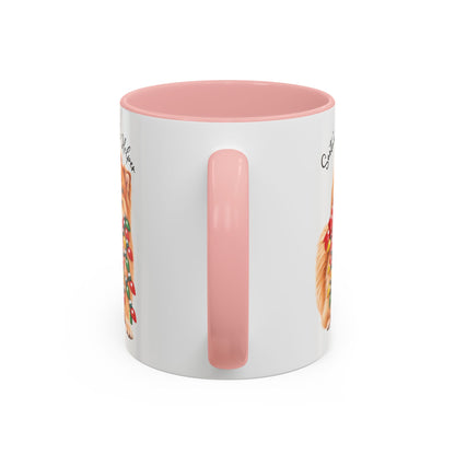 Pomeranian, Santa's little helper, personalised accent colour 11oz mug