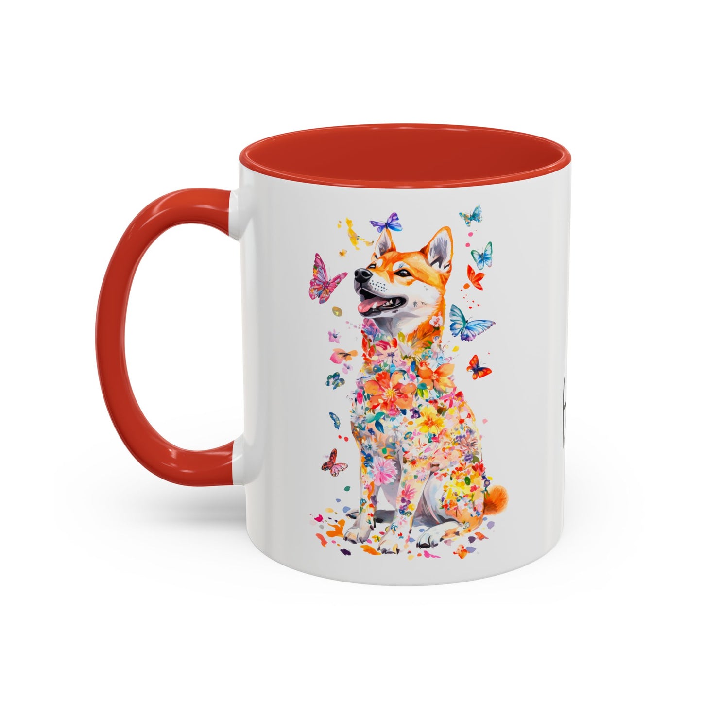 Shiba Inu Personalized Colorful Accent Mugs, 11oz