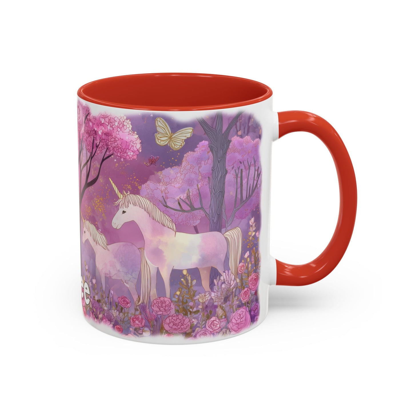 Unicorn Personalized Accent Mugs, 11oz