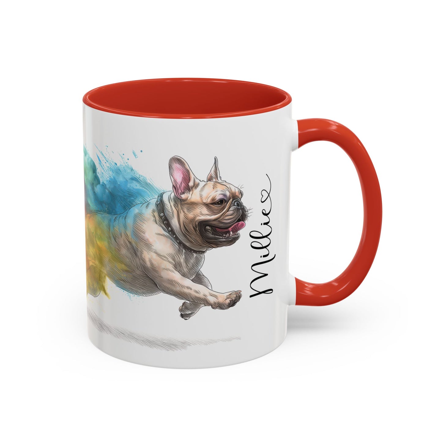 French Bulldog #1 Paint Colourful Personalised Accent Mugs, 11oz