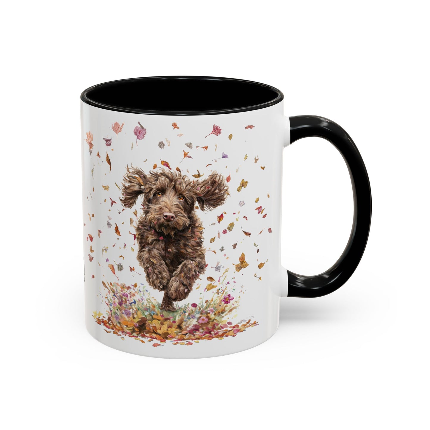 Labradoodle #5 Autumn/Fall, Personalized Accent Mugs, 11oz