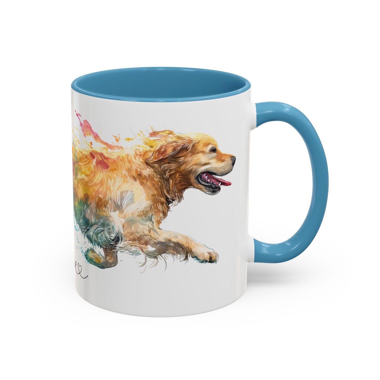 Golden Retriever Paint Colourful Personalised Accent Mugs, 11oz