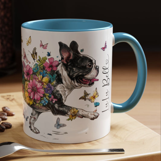 Boston Terrier #2 Personalized Accent Mugs, 11oz