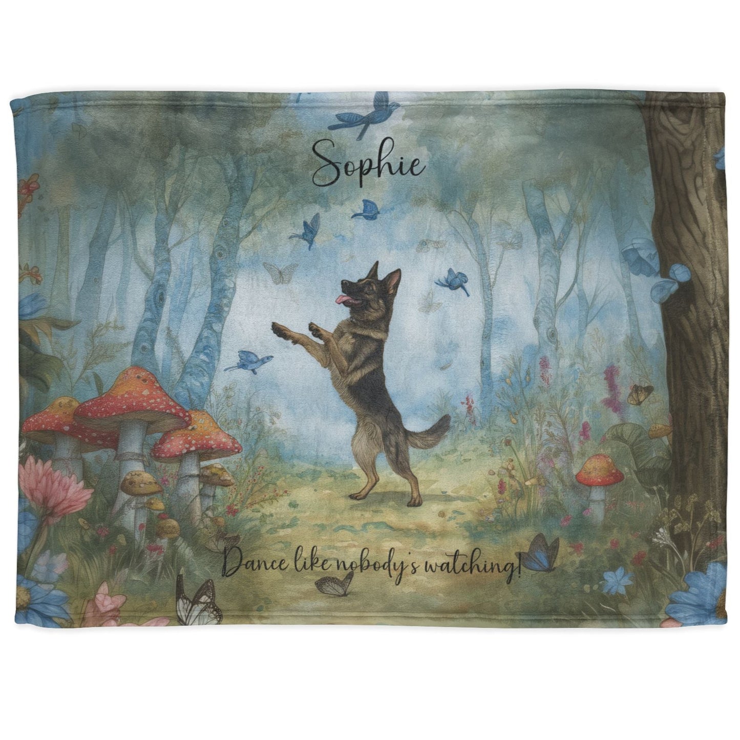 German Shepherd #1 Dancing Mystical Forest Personalised Blanket