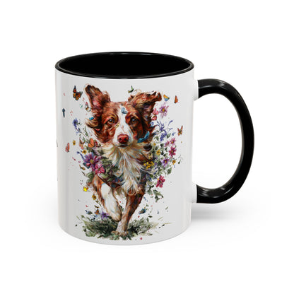 Border Collie #5 Personalized Accent Mugs, 11oz