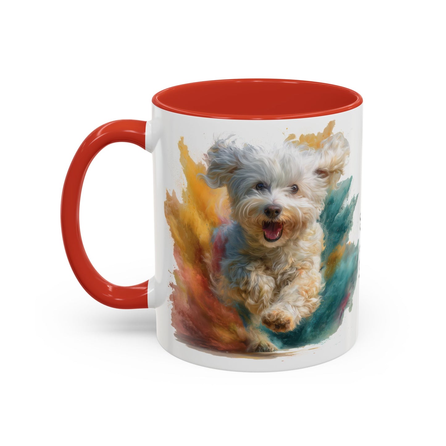 Maltese #2 Paint Colourful Personalised Accent Mugs, 11oz