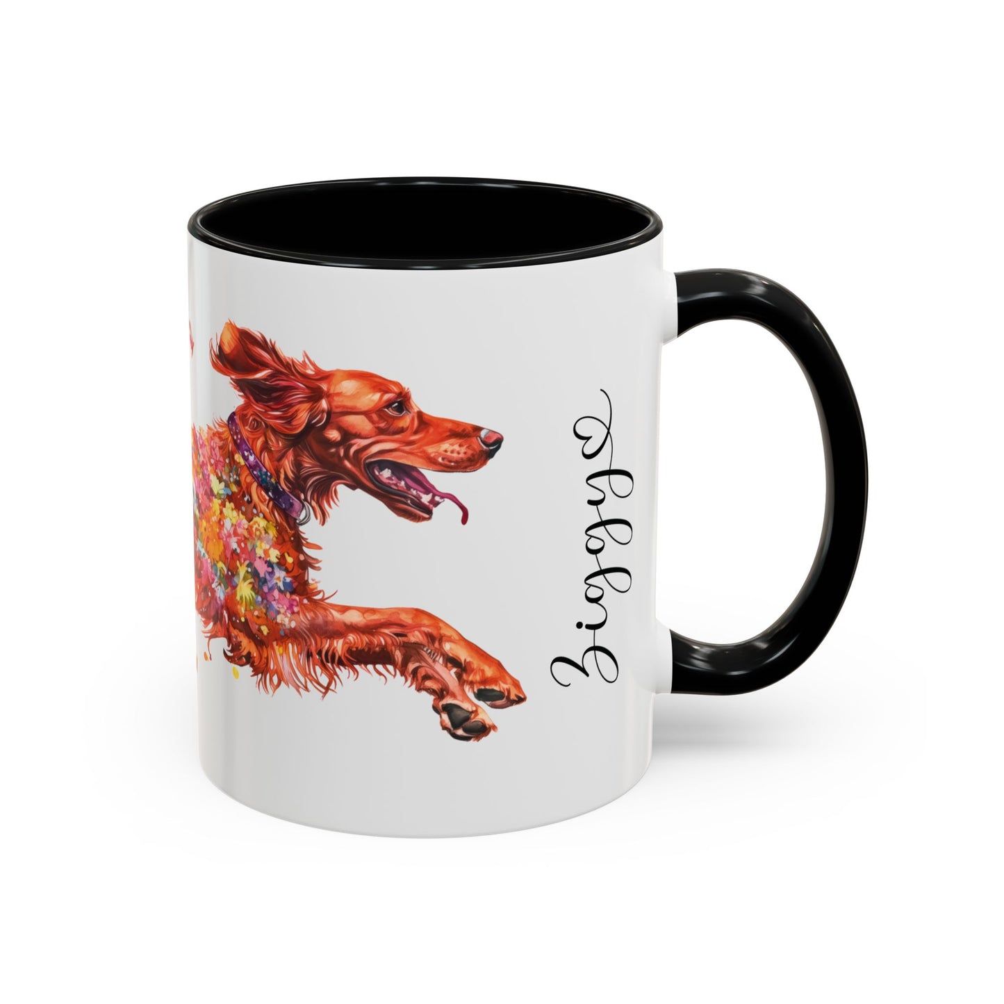 Irish Setter Personalized Accent Mugs, 11oz