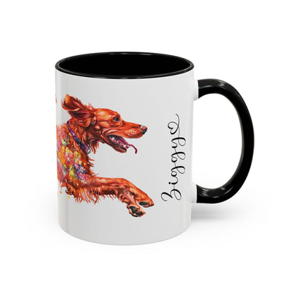 Irish Setter Personalized Accent Mugs, 11oz