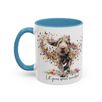Spinone Italiano #2, Let your spirit run free, personalized colourful Mugs, 11oz