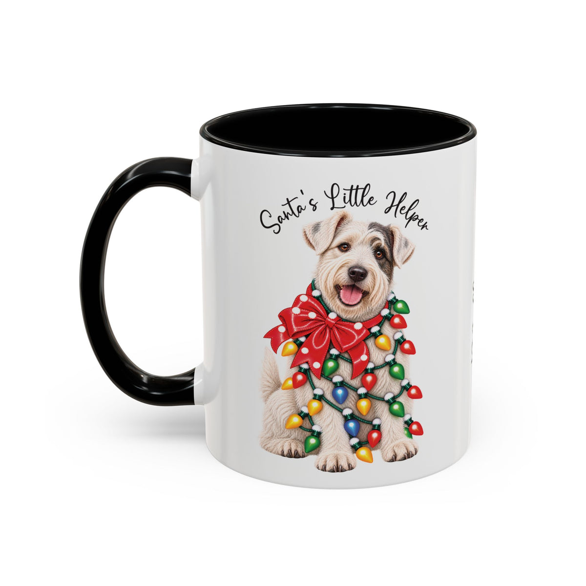 Sealyham Terrier, Santa's little helper, personalised accent colour 11oz mug