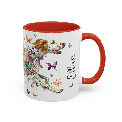 English Setter #5 Personalized Accent Mugs, 11oz