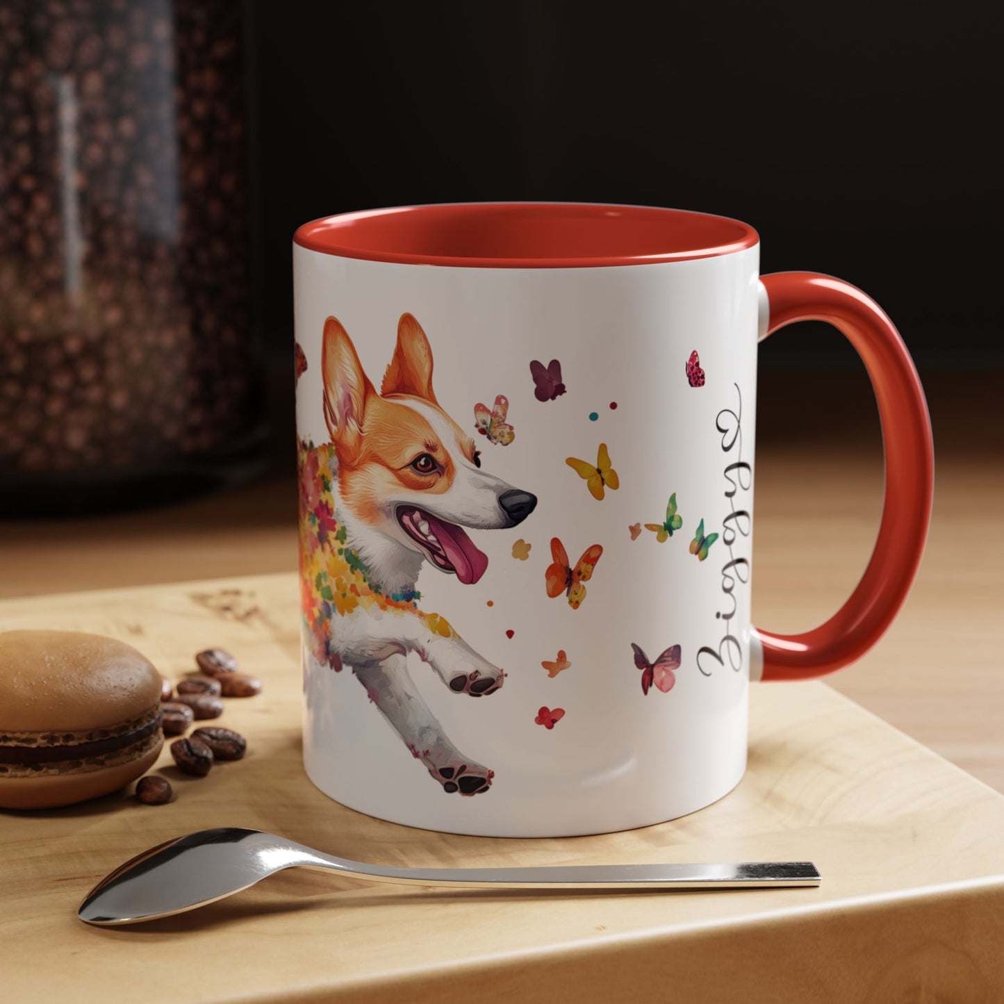 Corgi Personalized Accent Mugs, 11oz