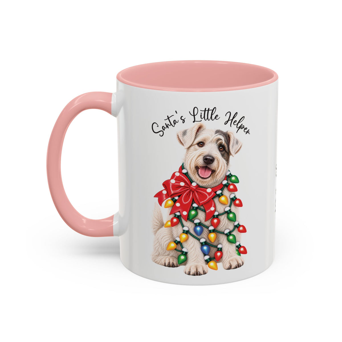 Sealyham Terrier, Santa's little helper, personalised accent colour 11oz mug