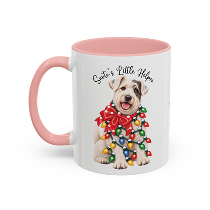 Sealyham Terrier, Santa's little helper, personalised accent colour 11oz mug