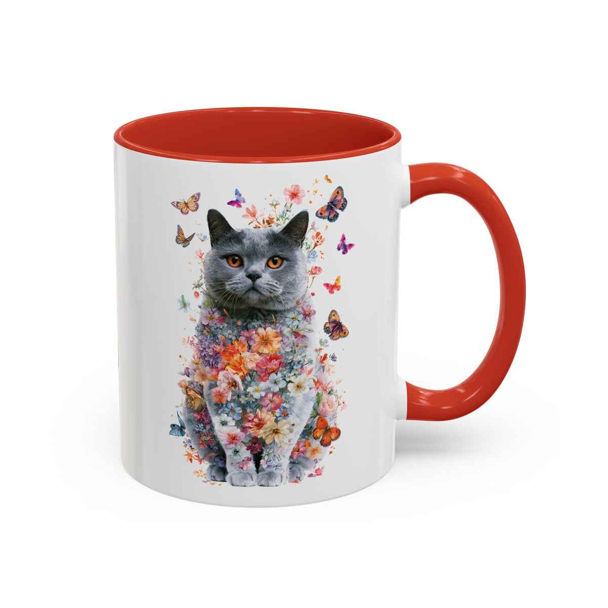 British Blue Cat #2 Personalized Accent Mugs, 11oz