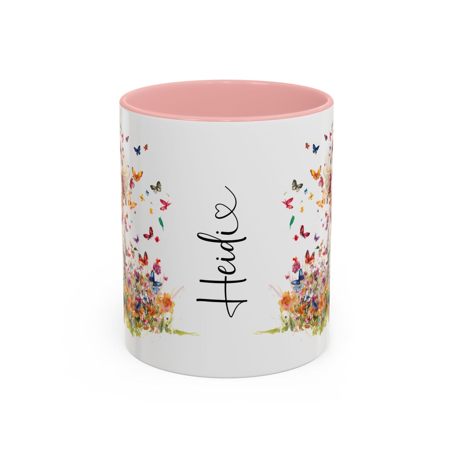 Poodle Butterfly Personalized Accent Mugs, 11oz