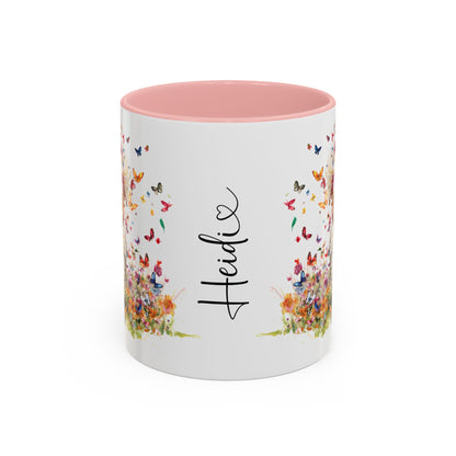 Poodle Butterfly Personalized Accent Mugs, 11oz